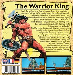 Box back cover for Rastan Saga on the Amstrad CPC.