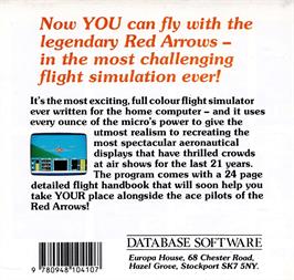 Box back cover for Red Arrows on the Amstrad CPC.