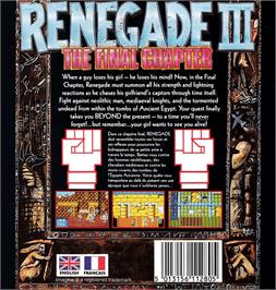 Box back cover for Renegade III: The Final Chapter on the Amstrad CPC.
