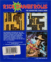Box back cover for Rick Dangerous on the Amstrad CPC.