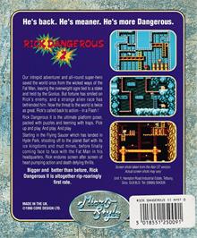 Box back cover for Rick Dangerous 2 on the Amstrad CPC.