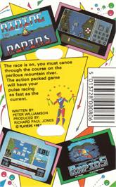 Box back cover for Riding The Rapids on the Amstrad CPC.