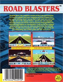 Box back cover for Roadblasters on the Amstrad CPC.