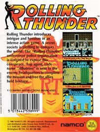 Box back cover for Rolling Thunder on the Amstrad CPC.