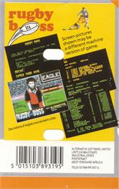 Box back cover for Rugby Boss on the Amstrad CPC.