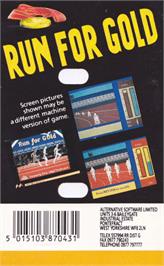 Box back cover for Run For Gold on the Amstrad CPC.
