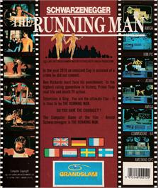 Box back cover for Running Man, The on the Amstrad CPC.
