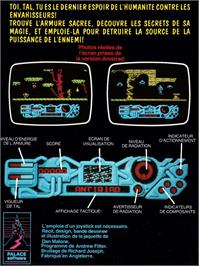 Box back cover for Sacred Armour Of Antiriad, The on the Amstrad CPC.