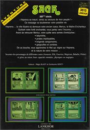 Box back cover for Saga on the Amstrad CPC.