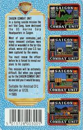 Box back cover for Saigon Combat Unit on the Amstrad CPC.