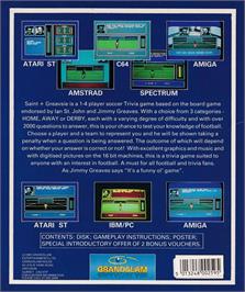 Box back cover for Saint And Greavsie on the Amstrad CPC.