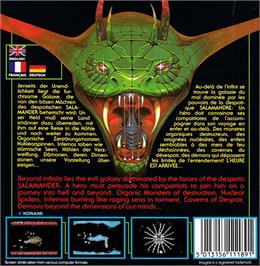 Box back cover for Salamander on the Amstrad CPC.