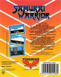 Box back cover for Samurai Warrior - The Battles of.... Usagi Yojimbo on the Amstrad CPC.