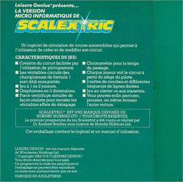 Box back cover for Scalextric on the Amstrad CPC.