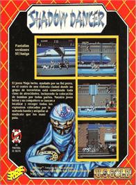 Box back cover for Shadow Dancer on the Amstrad CPC.