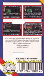Box back cover for Shard Of Inovar on the Amstrad CPC.
