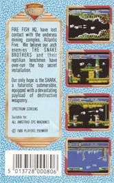 Box back cover for Shark on the Amstrad CPC.