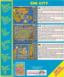 Box back cover for Sim City on the Amstrad CPC.