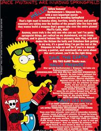 Box back cover for Simpsons: Bart vs. the Space Mutants on the Amstrad CPC.