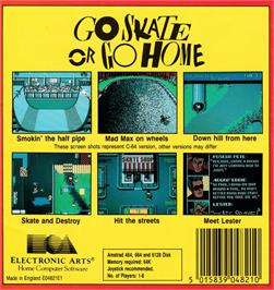 Box back cover for Skate or Die on the Amstrad CPC.