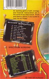 Box back cover for Soccer Director on the Amstrad CPC.