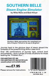 Box back cover for Southern Belle on the Amstrad CPC.
