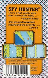 Box back cover for Spy Hunter on the Amstrad CPC.