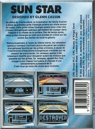 Box back cover for Sun Star on the Amstrad CPC.