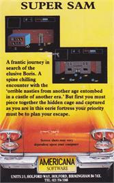 Box back cover for Super Sam on the Amstrad CPC.