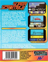 Box back cover for Super Scramble Simulator on the Amstrad CPC.