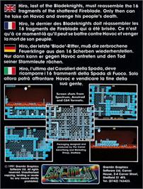 Box back cover for Switchblade on the Amstrad CPC.