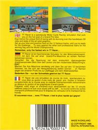 Box back cover for TT Racer on the Amstrad CPC.