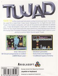 Box back cover for TUJAD on the Amstrad CPC.
