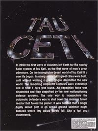 Box back cover for Tau Ceti on the Amstrad CPC.