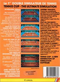Box back cover for Tennis Cup on the Amstrad CPC.
