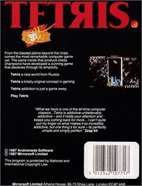 Box back cover for Tetris (Mirrorsoft) on the Amstrad CPC.