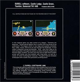 Box back cover for Thanatos on the Amstrad CPC.