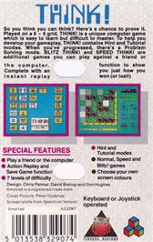Box back cover for Think! on the Amstrad CPC.