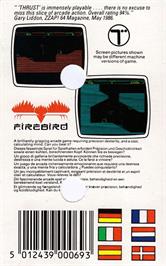 Box back cover for Thrust on the Amstrad CPC.