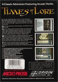 Box back cover for Times Of Lore on the Amstrad CPC.