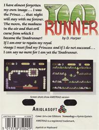 Box back cover for Toad Runner on the Amstrad CPC.
