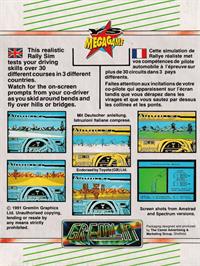 Box back cover for Toyota Celica GT Rally on the Amstrad CPC.