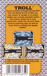 Box back cover for Troll on the Amstrad CPC.