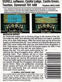 Box back cover for Turbo Esprit on the Amstrad CPC.