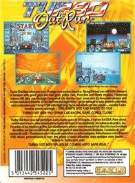 Box back cover for Turbo Out Run on the Amstrad CPC.