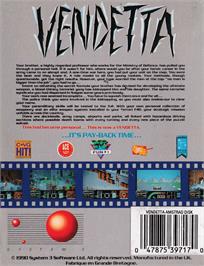 Box back cover for Vendetta on the Amstrad CPC.