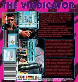 Box back cover for Vindicator, The on the Amstrad CPC.