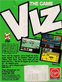 Box back cover for Viz - The Game on the Amstrad CPC.