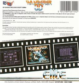 Box back cover for Wanderer 3D on the Amstrad CPC.