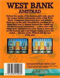 Box back cover for West Bank on the Amstrad CPC.